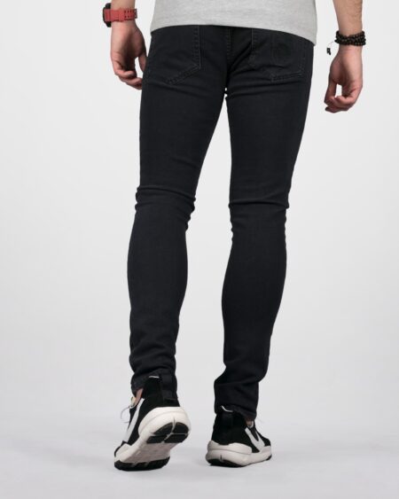 شلوار جین مشکی مردانه چسبان - مشکی - پشت