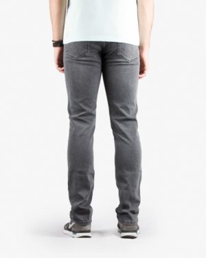 شلوار جین زغالی راسته‌ مردانه - خاکستری - پشت