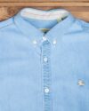 پیراهن مردانه جین آستین کوتاه - آبی نیلی - جزئیات