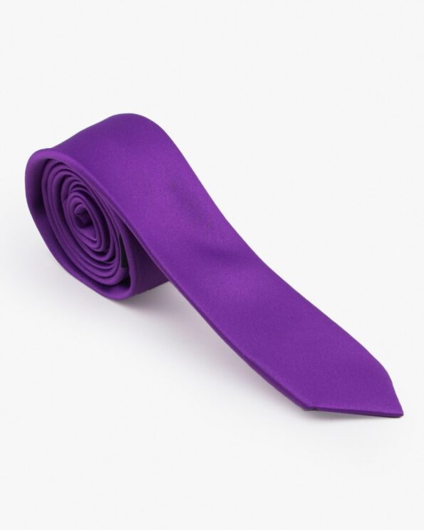 کراوات ساتن بنفش مردانه - بنفش