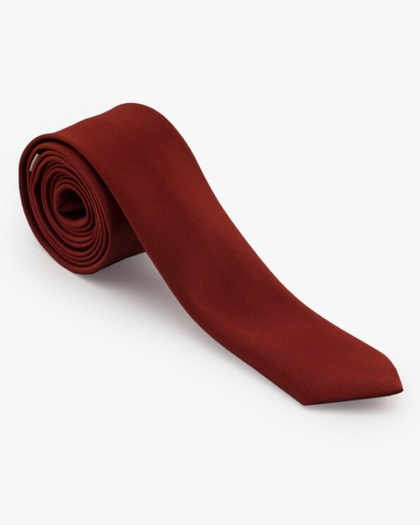 کراوات ساتن مردانه قرمز - شرابی