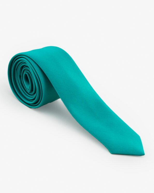 کراوات سبز آبی ساده ساتن - سبز آبی