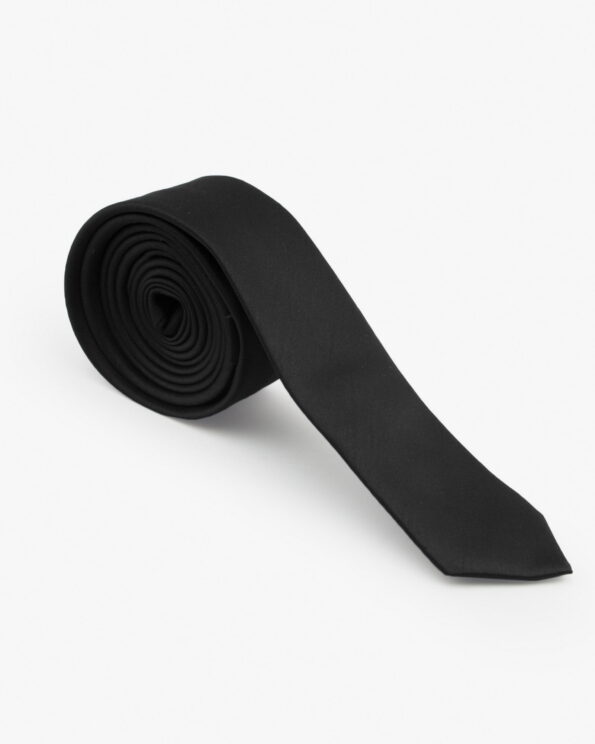کراوات مشکی ساده ساتن مردانه - مشکی