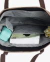 کیف دوشی جیر زنانه - قهوه ای روشن - ظرفیت جادار
