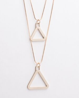 گردنبند آویز مثلث طلایی - طلایی - گردنبند زنانه
