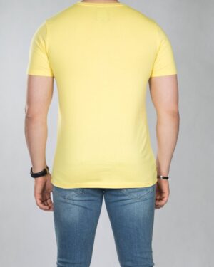 تیشرت آستین کوتاه مردانه - زرد - پشت