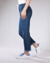 شلوار جین راسته زنانه - آبی کاربنی - بغل