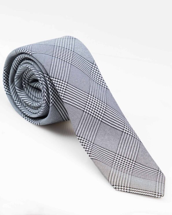 کراوات نخی طوسی طرح دار