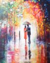 پاکت کادویی نقاشی رنگ روغن - چند رنگ - طرح شب بارانی