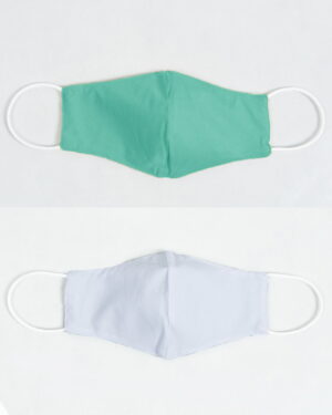 ماسک تنفسی پارچه ای-سبزآبی روشن-بیرون و آستر ماسک