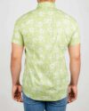 پیراهن مردانه طرح هاوایی- سبز شبرنگ- پشت