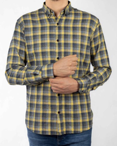 پیراهن مردانه پشمی VKSW99100-زرد (8)