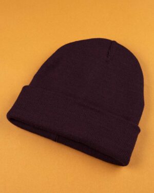 کلاه بافت zk55- بادمجانی (1)