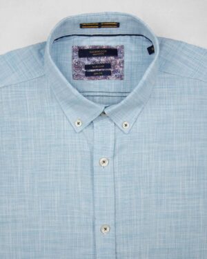 پیراهن مردانه آستین کوتاه VK992- آبی آسمانی (3)