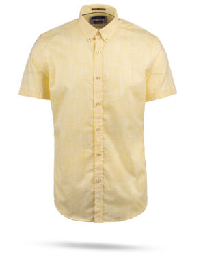 پیراهن مردانه آستین کوتاه VK992- لیمویی (1)