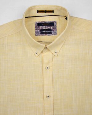پیراهن مردانه آستین کوتاه VK992- لیمویی (4)