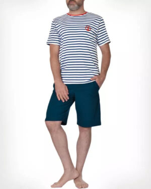 this is a Sailor men's t-shirt and shorts set which is suitable for home and rest time