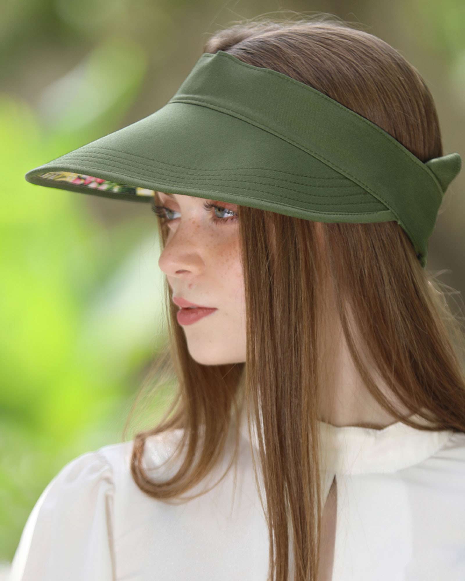 کلاه آفتابگیر زنانه طرح دار و ساده دورو