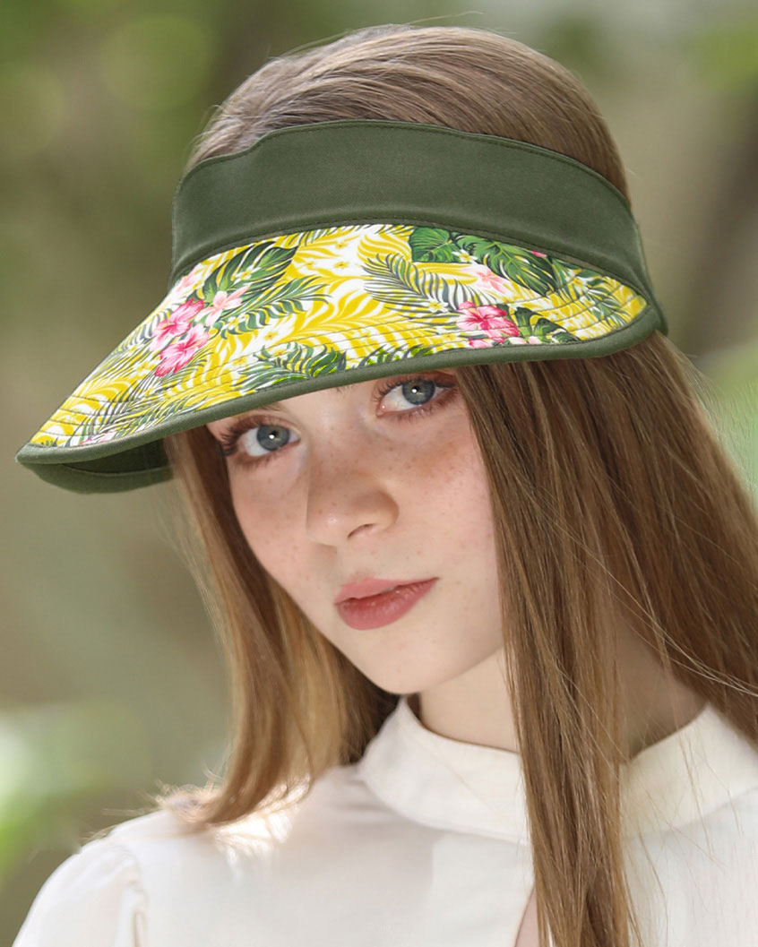 کلاه آفتابگیر زنانه طرح دار و ساده دورو